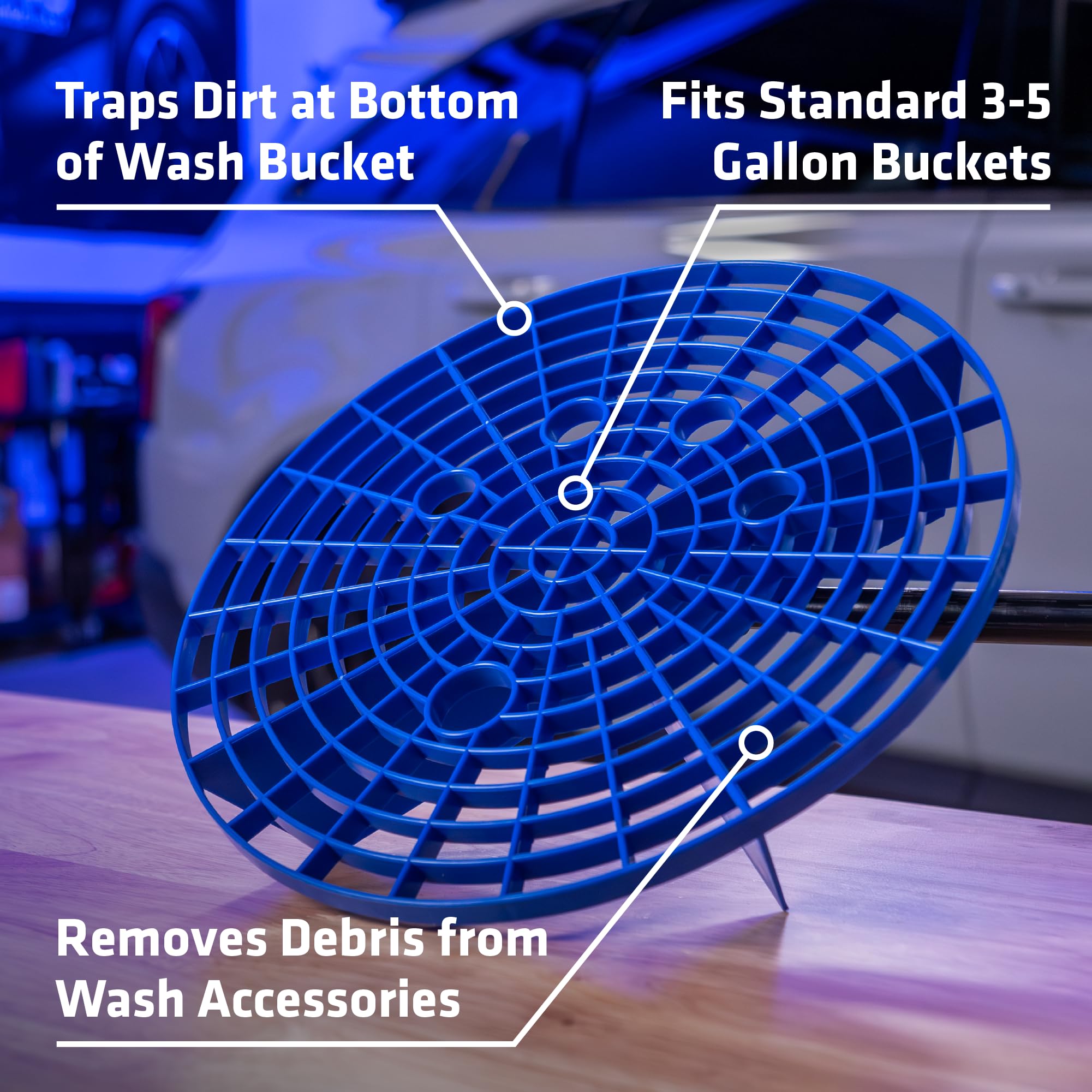 VIKING Automotive Bucket Insert Grit Trap for Car Wash and Detail Kits, Helps Remove Dirt and Debris from Microfiber, Mitts, Cloths, and Sponges, Blue - Image 3