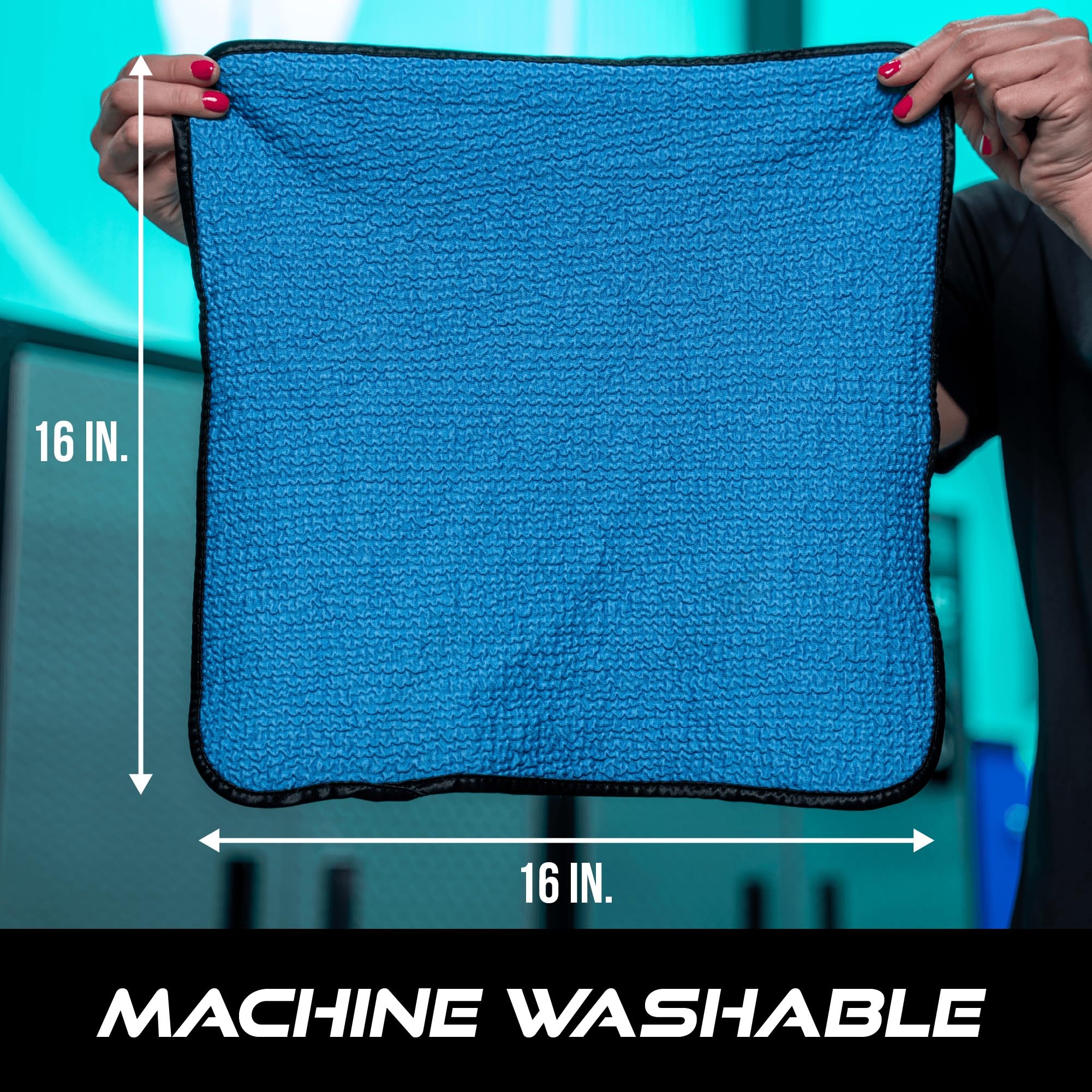 VIKING Glass Microfiber Cleaning Cloth for Car and Home 2 Pack, Glass Towels for Mirror, and Picture Frames, and Car Detailing Kit, 16 inch x 16 inch, Blue - Image 6