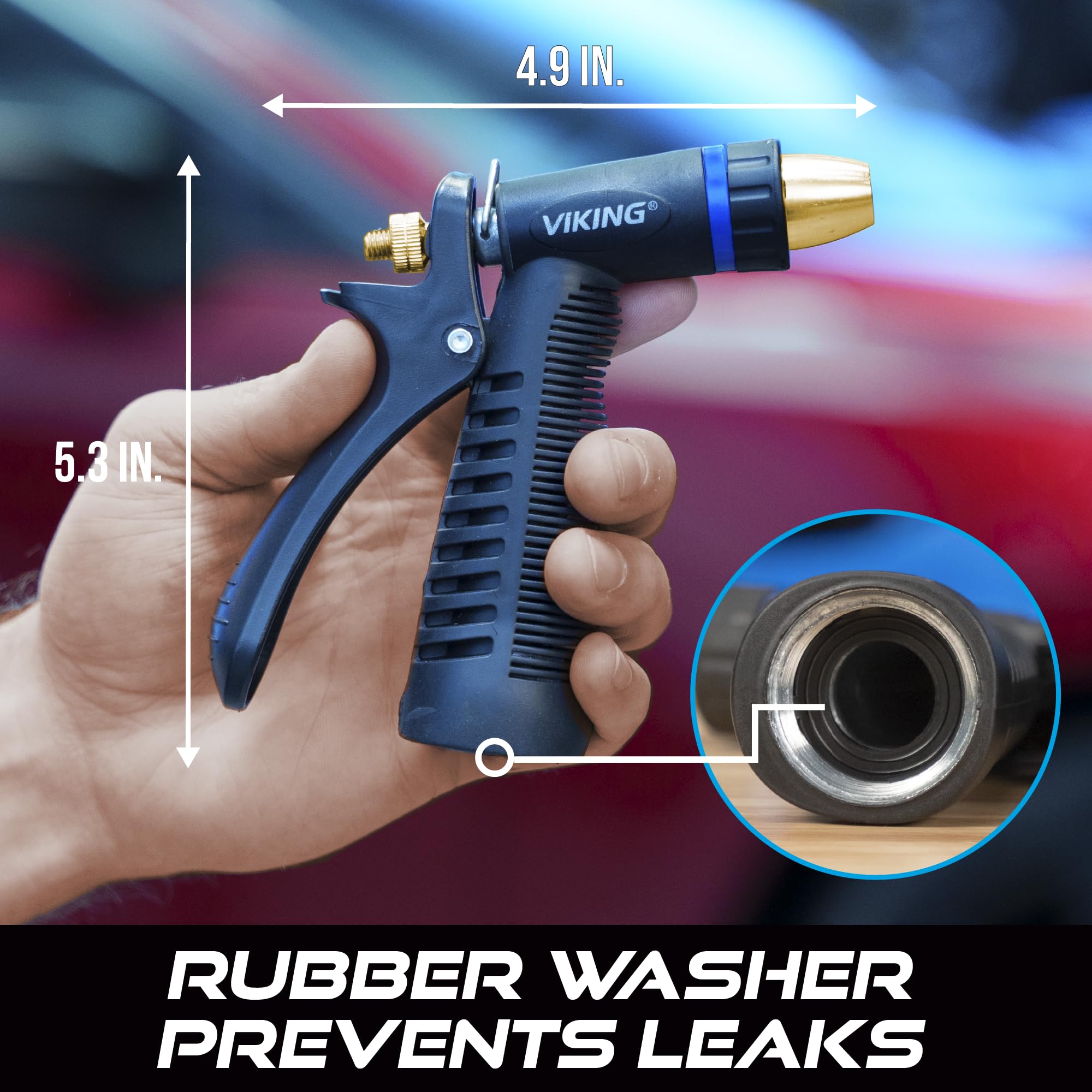 VIKING Hose Nozzle, Garden Hose Nozzle, Adjustable and Heavy Duty for Washing Car, Watering Plants, Washing Pets, and Home Use - Image 6